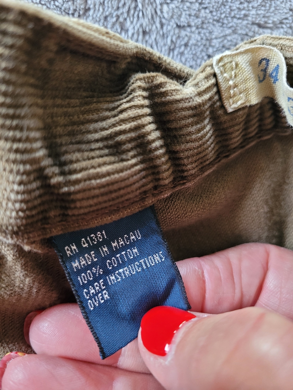 Polo by Ralph Lauren Men's Corduroy Pants in Olive Brown - Picture 2 of 7